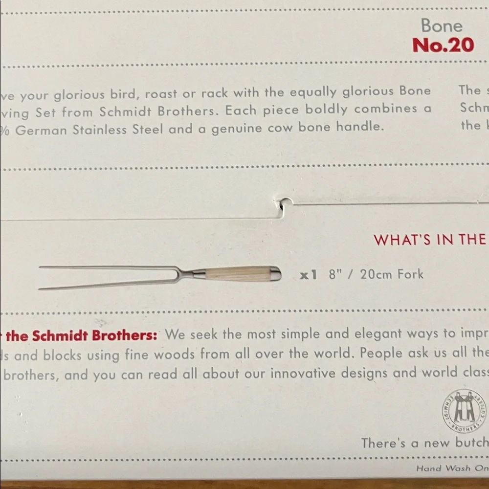 Schmidt Brothers Germany Cutlery Carving Fork Slicing Knife Set 2 pcs $333